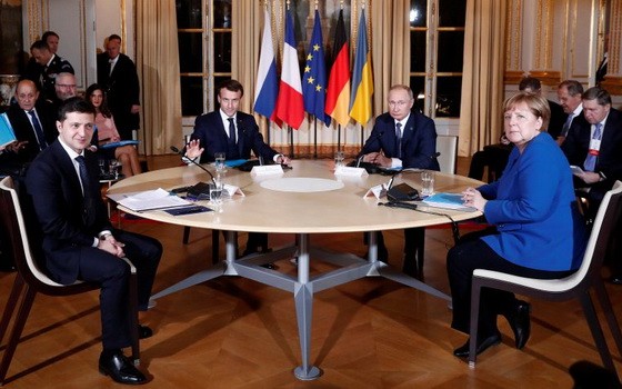 從左起：鳥法俄德領導人４國峰會。（圖源：路透社）