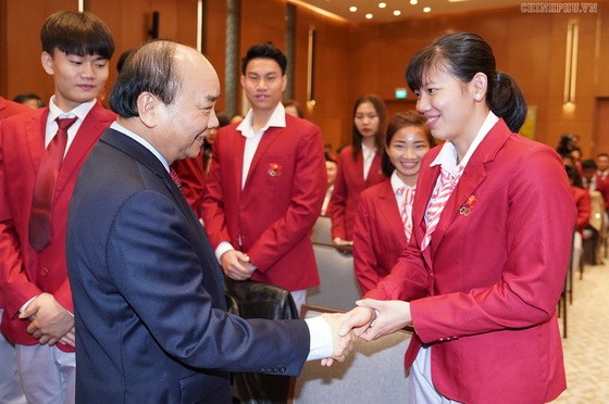 阮春福總理會見東運會代表團。（圖源：互聯網）