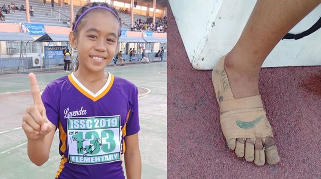 11歲女孩Rhea Bullos和她的“跑鞋”。