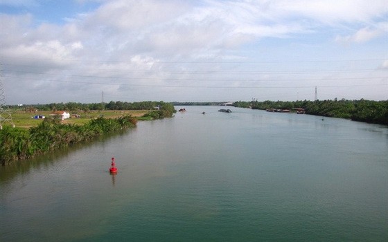 環古河上月底遭受海水入侵深達內陸近80公里。（圖源：越南農業網）