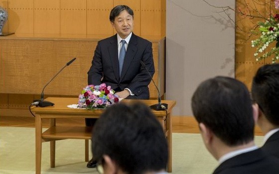 日本天皇德仁在居住的東京御所舉行記者會。（圖源：AP）
