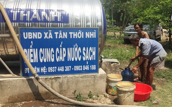 圖為本市福門縣新泰二鄉的清潔水供應點。