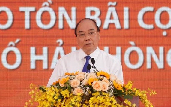 阮春福總理在儀式上致詞。（圖源：VGP）