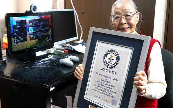 森濱子被吉尼斯認定爲世界最高齡遊戲主播（圖源：吉尼斯官方網站）