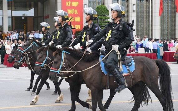 騎兵機動警察團成立儀式現場一瞥。（圖源：VOV）