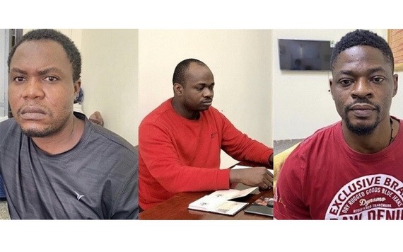 左圖起依次為：Ugochukuwu Okechukwu James、Chukwugekwe Godwin Ajearo及Ogo Emeka Donal。（圖源：警方提供）