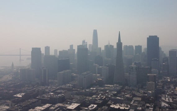 當地時間8月21日，美國舊金山籠罩在薄煙之中。（圖源：互聯網）