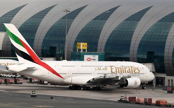 圖為阿聯酋航空客機。（圖源：AFP）
