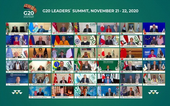 各國領導人出席G20峰會線上會議。（圖源：互聯網）