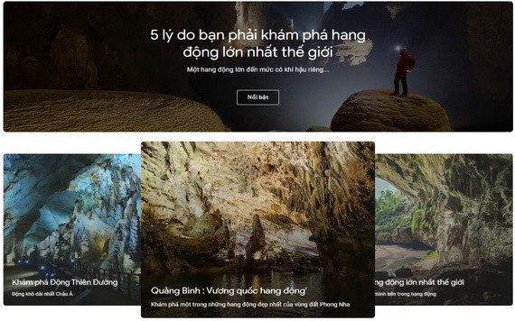 圖為谷歌Arts & Culture平台上所推介的廣平省風芽格邦國家公園「山水洞」探索資訊。（圖源：網站截圖）