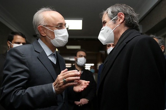 國際原子能機構總幹事會見伊朗原子能組織主席薩利希。（圖源：伊朗媒體）