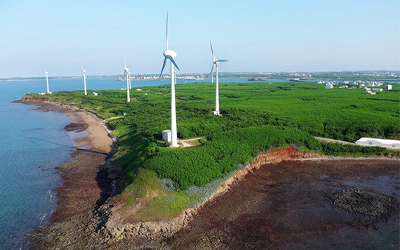 澎湖縣白沙鄉的風力發電設施。