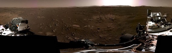 圖為NASA發布的火星“毅力號”360度全景圖。（圖源：NASA）
