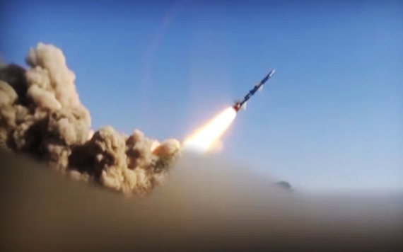 一枚Quds-2巡航導彈發射。（圖源：Getty Image)）