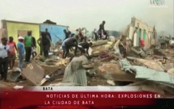 赤道幾內亞一個軍營發生一系列爆炸事件，至少有20人死亡，600人受傷。 （圖源：視頻截圖）