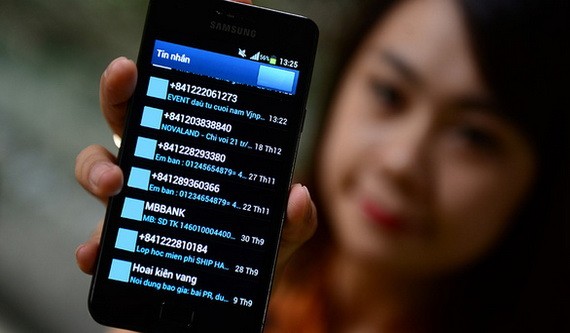 MobiFone網絡供應商的0905654……電話號碼用戶收到許多垃圾簡訊。