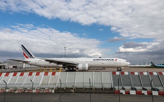 圖為在法國巴黎奧利機場拍攝的法航-荷航集團的飛機。（圖源：新華社）