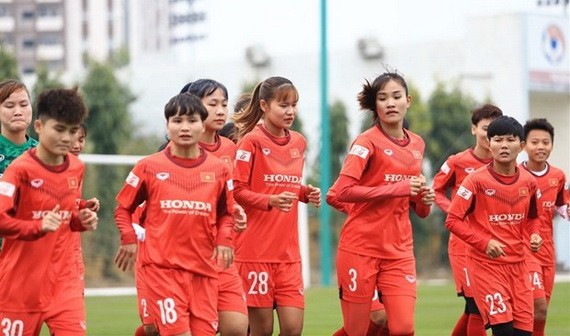 越南女足隊培訓。（圖源：互聯網）