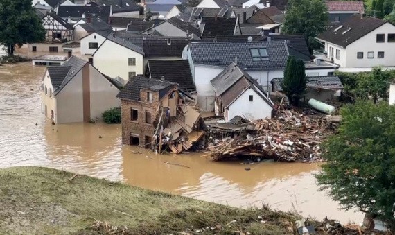 德國西部萊茵蘭-普法爾茨州遭遇暴雨洪水。（圖源：互聯網）