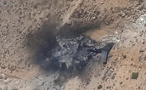 飛機墜毀現場。（圖源：NDTV）