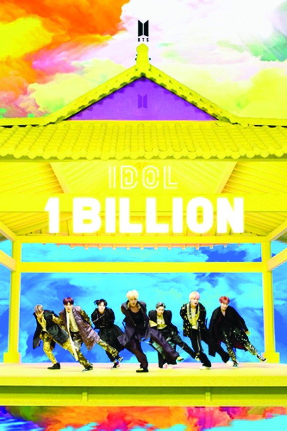 《IDOL》MV播放量破10億紀念海報。（圖源: 互聯網）
