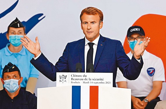  馬克龍宣佈法國警務改革計劃。（圖源：AFP）