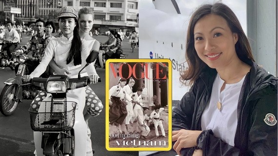 吳美鴛與凱特‧摩絲在越南拍攝雜誌封面。