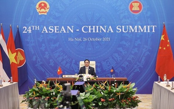 政府總理范明政出席東盟-中國領導人會議。（圖源：越通社）
