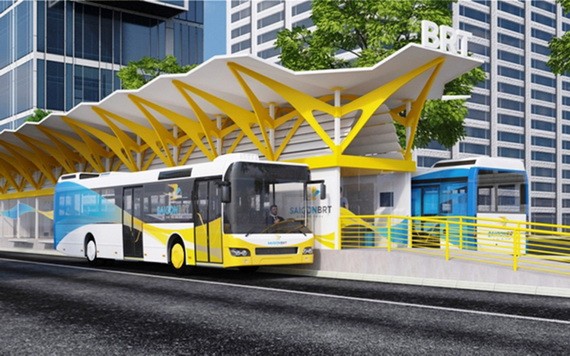BRT快速巴士停車站配景圖。