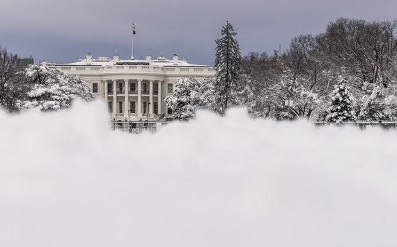 1月3日在美首都華盛頓拍攝的雪後的白宮。（圖：互聯網）