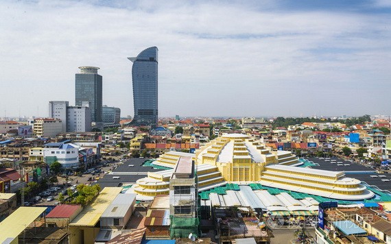 柬埔寨金邊市中心一景。（圖：互聯網）