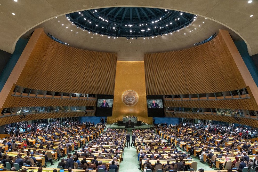 聯合國大會第七十七屆會議場景。（圖：聯合國）