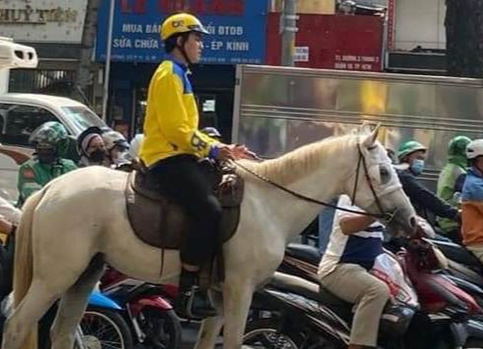 在市中心骑马逛街者被处罚