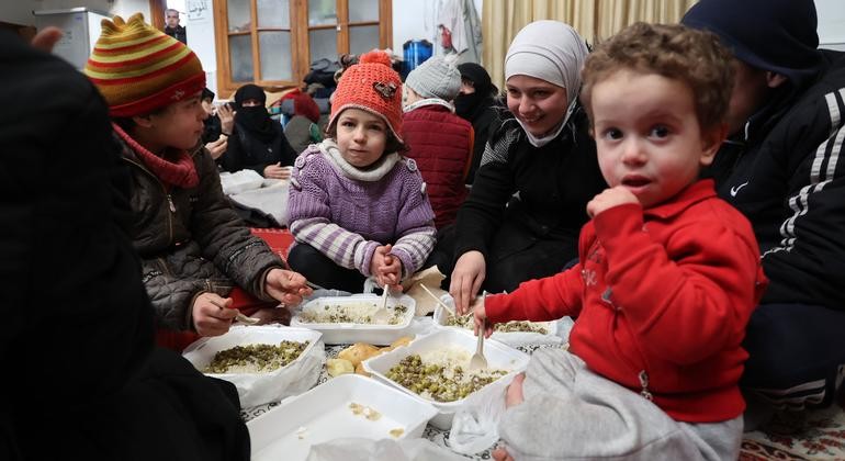粮食署正在为阿勒颇受最近叙利亚地震影响的家庭提供食物。（图：联合国）
