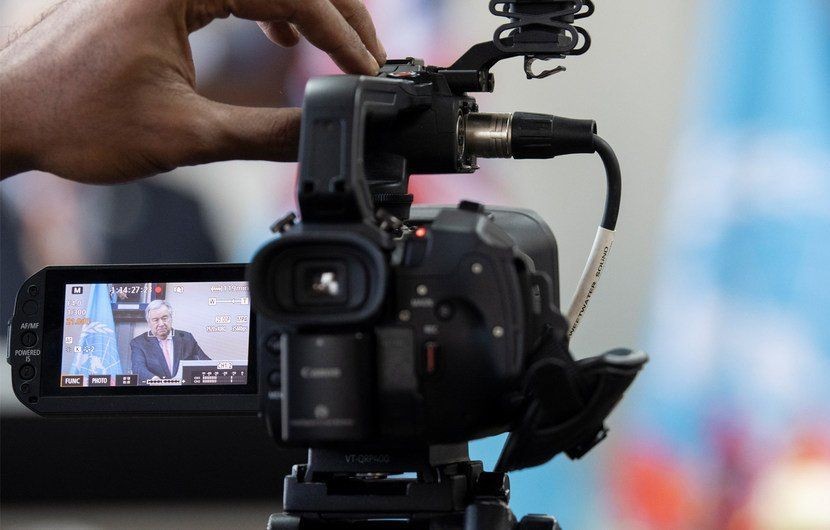 联合国秘书长古特雷斯举行视频新闻发布会。（图：联合国）