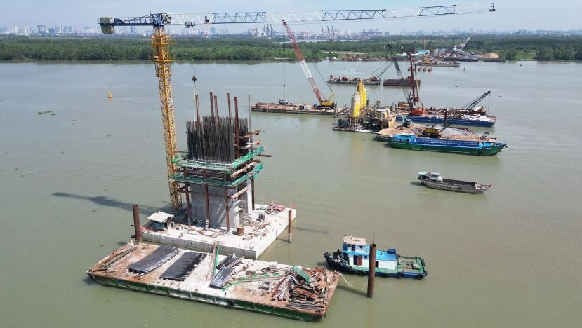 环市三路最先动工的横跨同奈河仁泽桥项目。（图：VTC News）