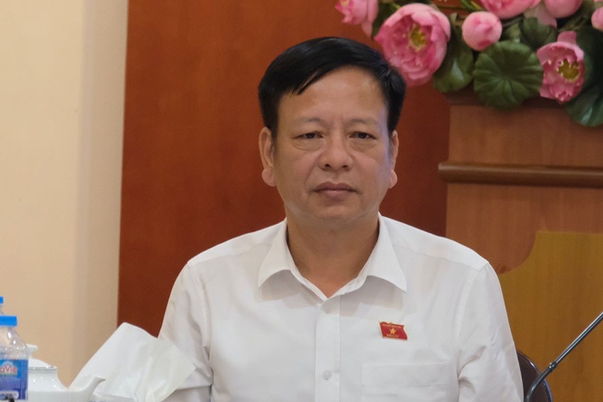 国会法律委员会副主任阮长江在会上发表讲话。