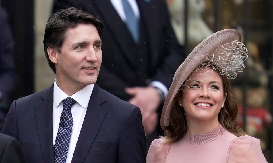 加拿大总理贾斯廷‧特鲁多和妻子苏菲‧格雷瓜尔‧特鲁多。（图：AP）