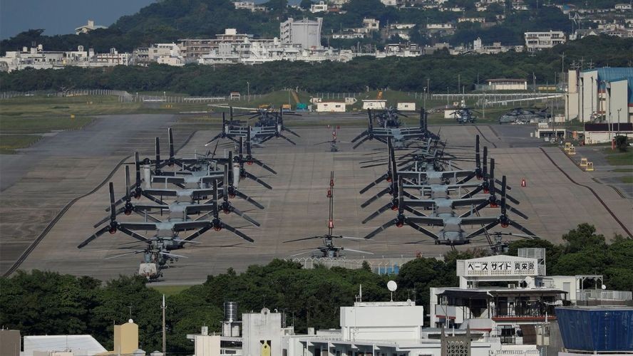 冲绳普天间海军陆战队航空站一隅。（图：Getty Images）