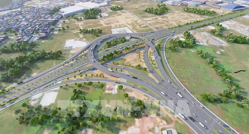 图为环市三路途径隆安省路段竣工后的交通枢纽透视图。（图：越通社）