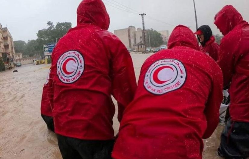 红新月会团队正在支持受利比亚东北部洪灾影响的社区。（图：联合国）
