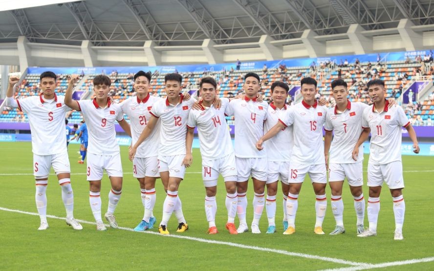 越南球员庆祝进球。（图：互联网）