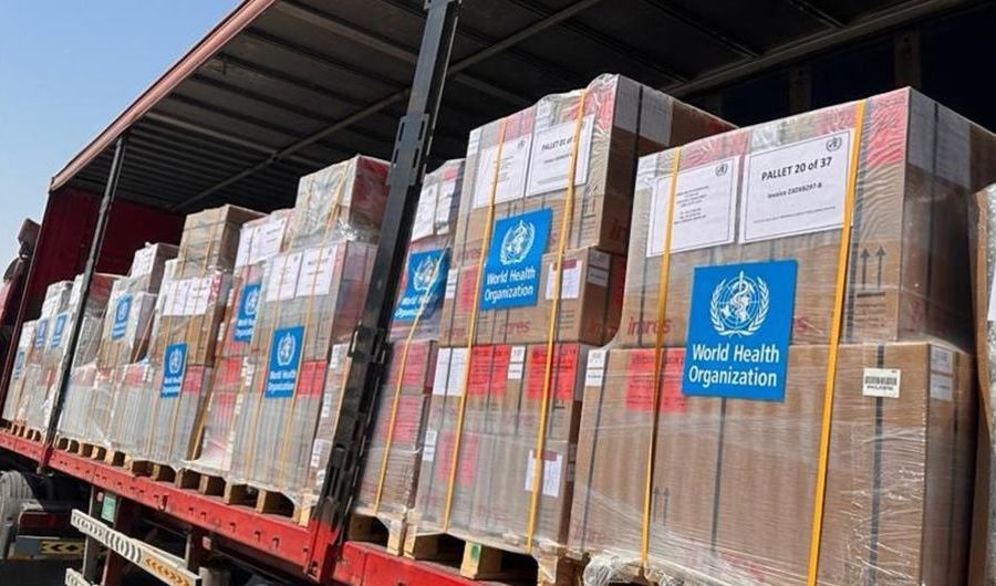 向加沙提供的医疗物资从世卫组织位于迪拜的物流中心发出。（图：联合国）