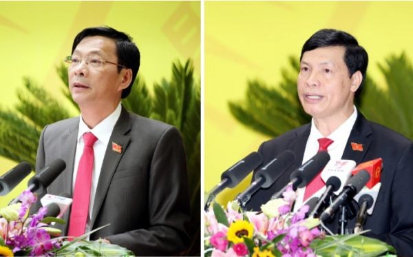 广宁省人委会两名原主席被纪律处分。左图为阮文读；右图为阮德隆。（图：广宁报）