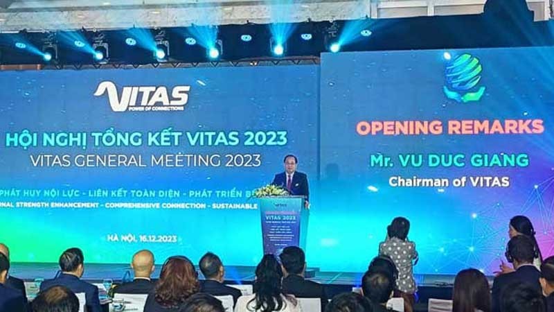 Vitas主席武德江在会议开幕式上致词。