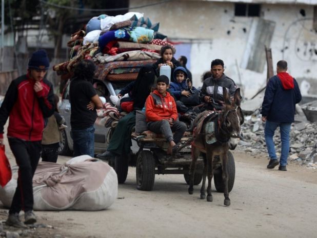 以色列在加沙展开军事行动以来，造成大量平民流离失所。（图：AFP）