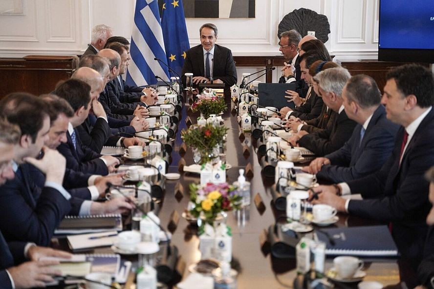 希腊政府内阁会议。（图：AFP）