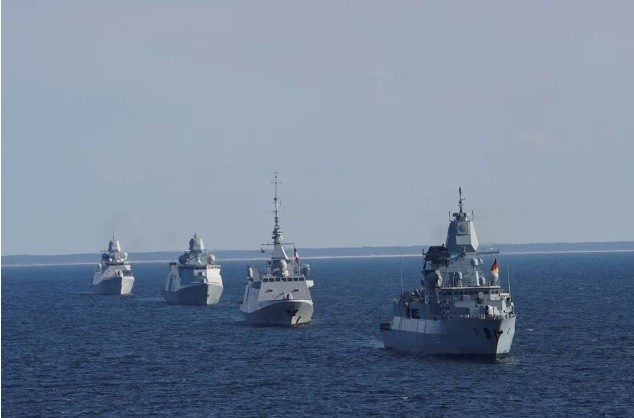 2023年9月18日，北约海军舰艇在波罗的海举行“北部海岸2023”演习。（图：路透社）