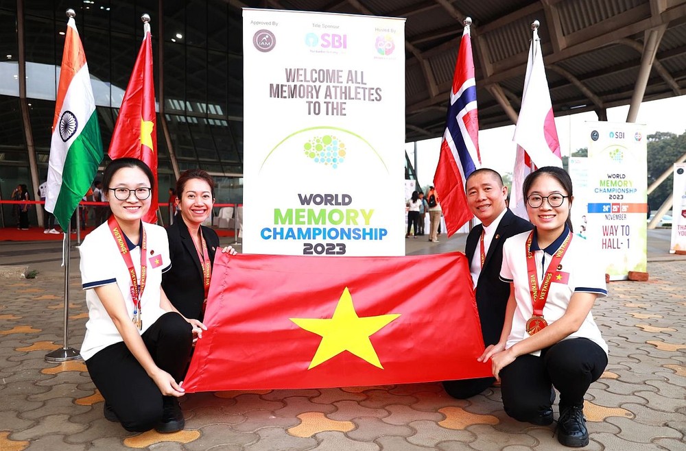 越南超级记忆选手们在印度举行的世界记忆锦标赛上