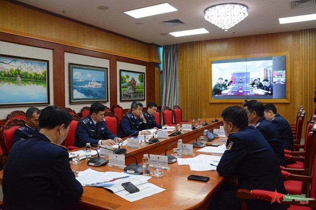 越南海警与中国海警就预防和打击北部湾海域犯罪工作召开线上会议。（图：互联网）